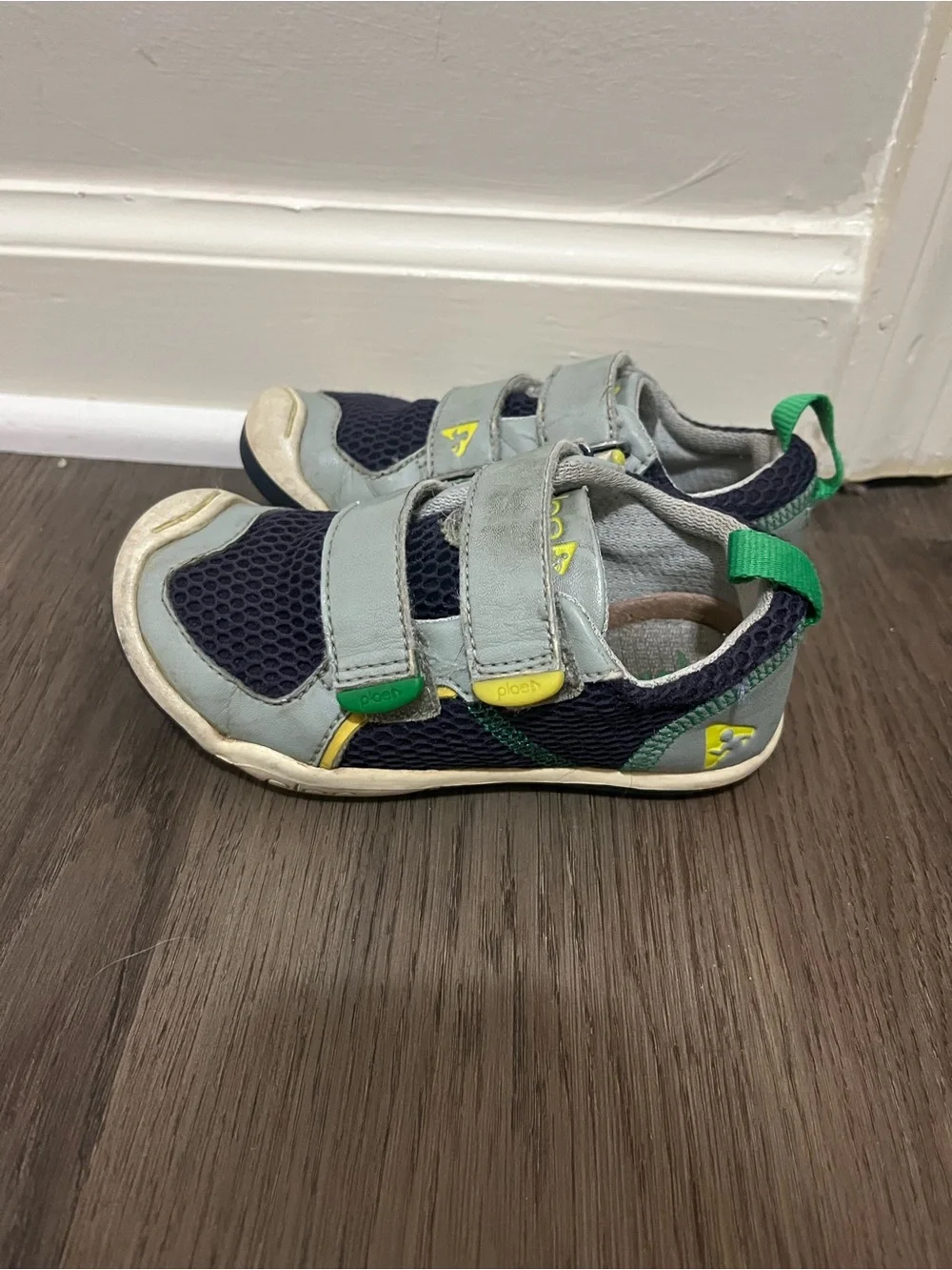 PLAE Grey and Navy Velcro Sneakers